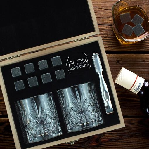 crystal whisky glasses x 2